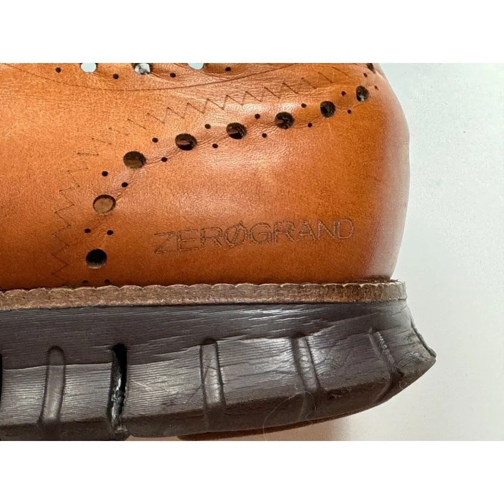 Cole Haan ZERGRAND Remastered Wingtip Oxford Mens‎ 9M Brown Leather Lace-up